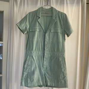 Mint green Madewell short jumpsuit
